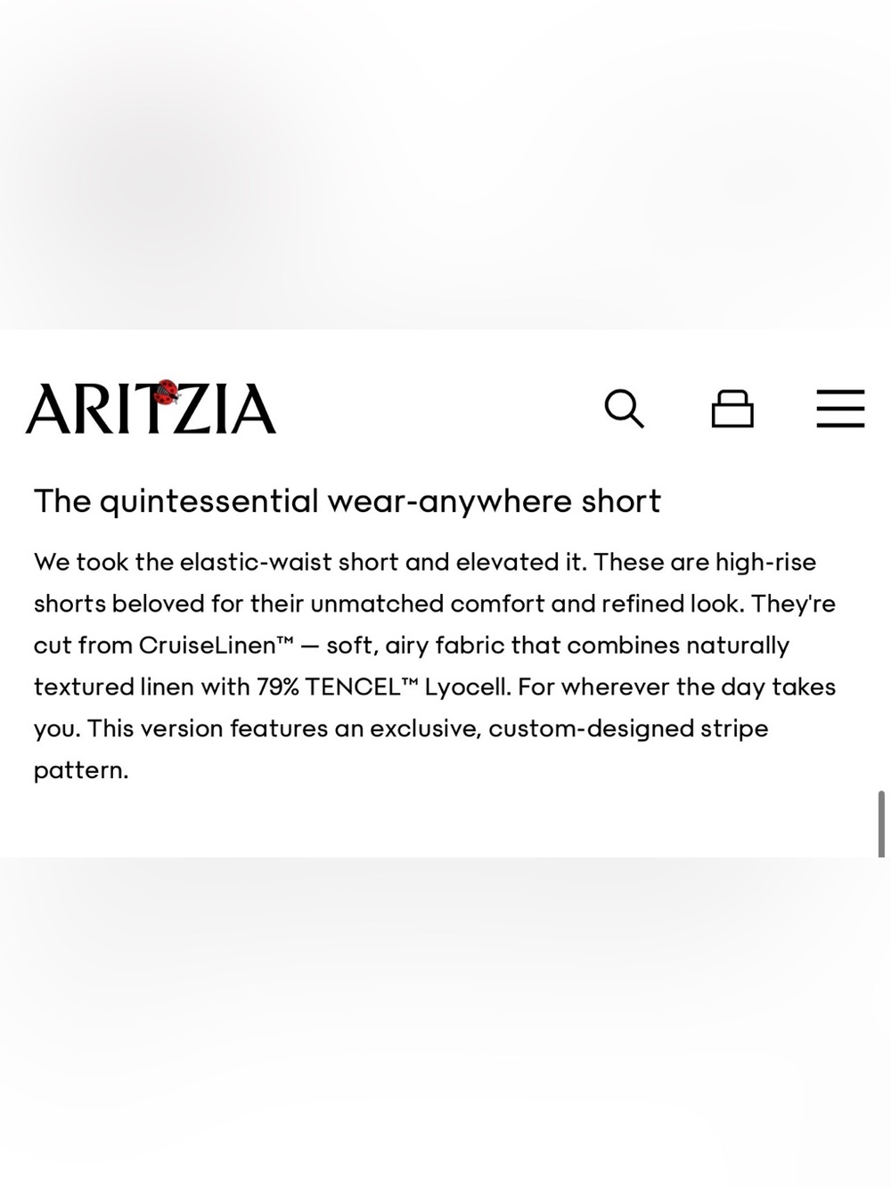 ARITZIA WILFRED The Lodge Short Mini - Cruise Linen - Picture 9 of 16